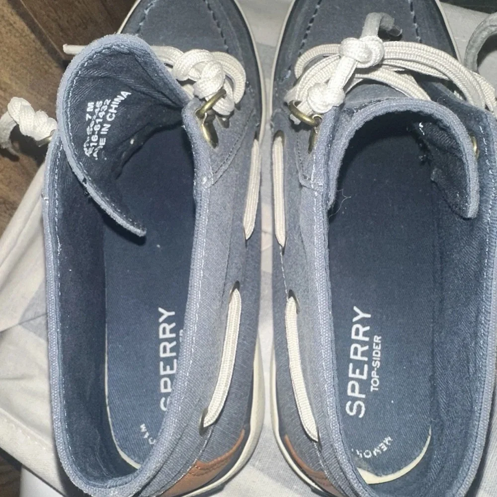 Sperry Denim Blue Pier Crest Ankle Boat Shoes - Size 7